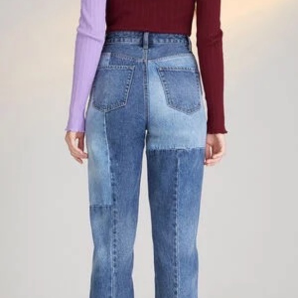 Pacsun Eco Patchwork 90s Boyfriend High Waisted Straight Leg Jeans Size 23 - Picture 16 of 16